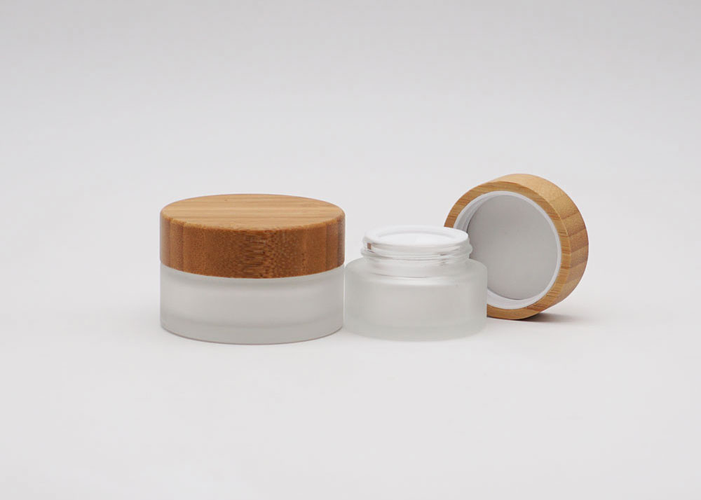Frosted Glass 50g Empty Cosmetic Cream Containers