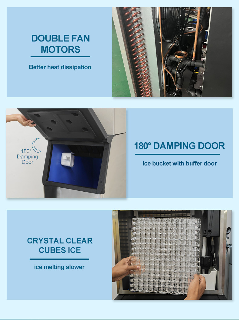 Large Capacity 400kg Commercial Ice Machine Cube Maker Industrial Ice Making Machine