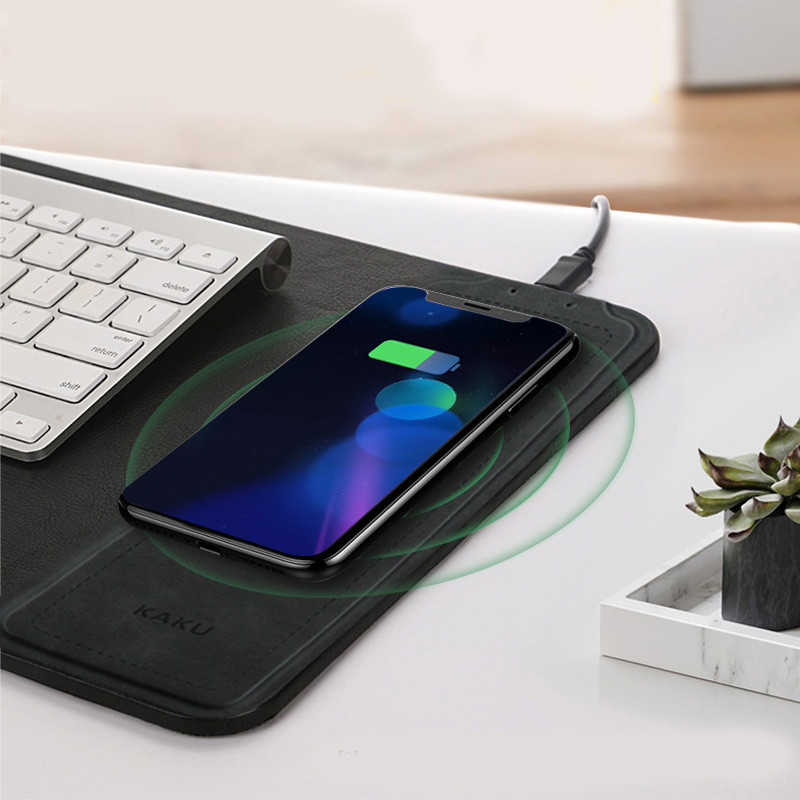 MOUSE PAD WIRELESS CHARGER 10w universal compatible Leather fast qi wireless charging charger mouse pad for Apple iPhone