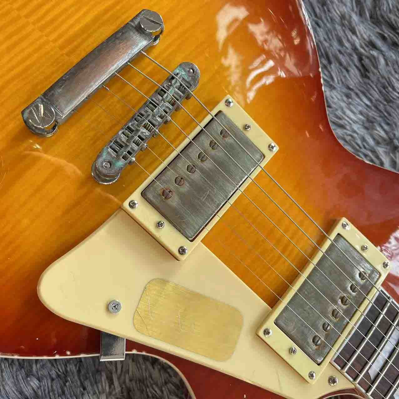 Custom Grand G-LP Les Paul Relic Finishing Style Electric Guitar Cherryburst Optional Color Accept OEM