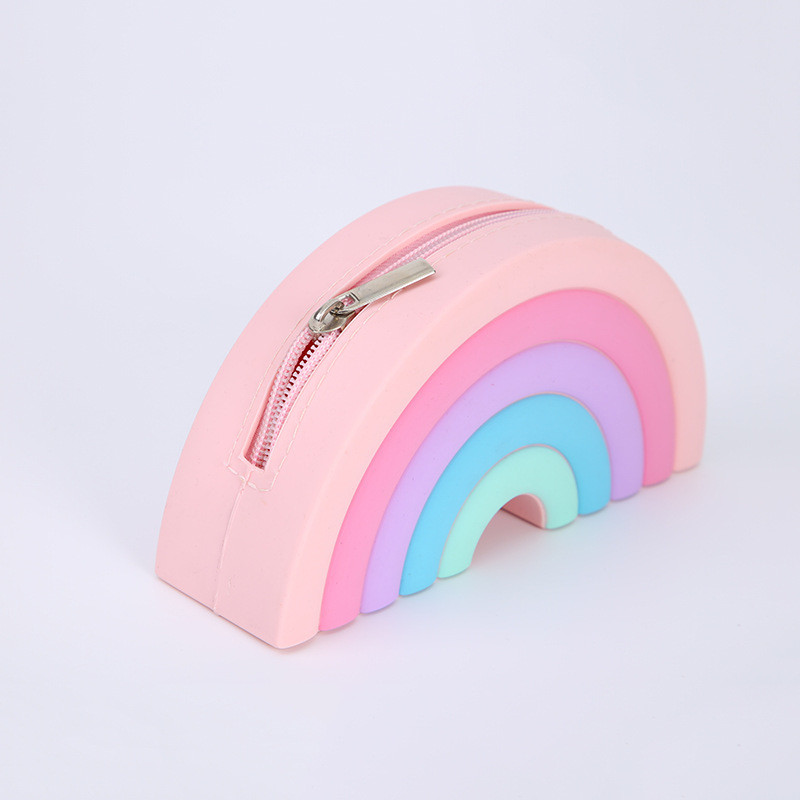 Rainbow Pop Shoulder Purse Fidget Toys Bag Sensory Silicone Rainbow Clouds Backpack For Girls Pencil Pen Case Kids Gifts