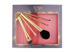 124g Travel Makeup Brush Set With Golden Aluminum Handle Ferrule