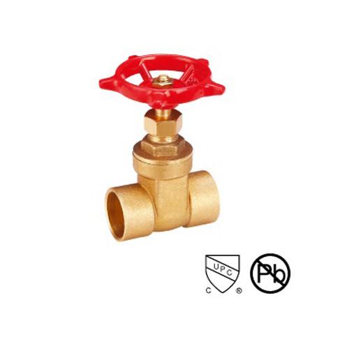 Solder Ends Brass Gate Valve Casting Body Water Gate Valve Connect Manual Power