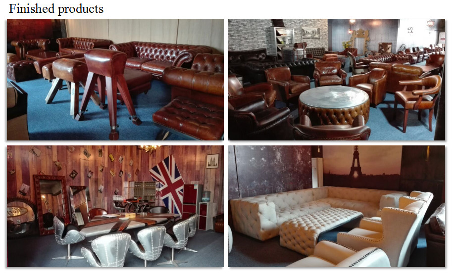 Defaico Vintage Leather Sofa Set