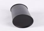 YT1188 Round Cylinder Plain Black Metal Tea Containers Safe Packaging Custom