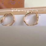 Minimalist European Fashion Jewellery 18K Gold Circle Hoop Earrings Silver 925