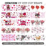 VMy Love Skull Rose Valentine'S Day 20oz UV DTF Straight Wrap Transfers Stickers