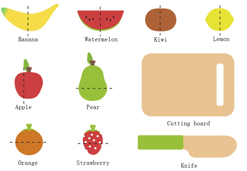 Montessori Kitchen Pretend Toy For Children Cutting Fruit Vegeta