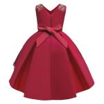 2021 New V-Neck Flower Girl Dress Champagne Lace Princess Dress Vestidos De Ropa