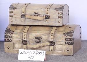 Quality Hinged Lid Plywood Ivory L38 Wooden Trunk Box wholesale