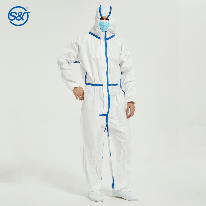 Unisex Disposable Protective Coverall Breathable Heavy Duty Coverall With Protective Hood