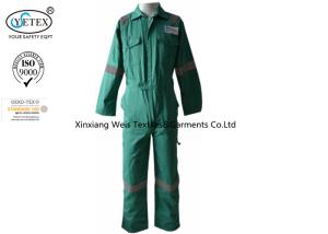 Quality Working Safety Green Fr Cotton Coveralls / Fire Resistant Insulated Coveralls wholesale