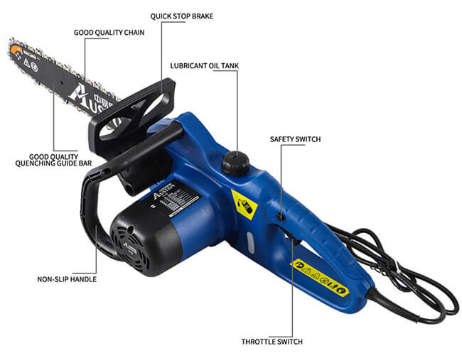 1800w Power Chainsaw Machine Electric Corded Chain Saw Wood Cutting