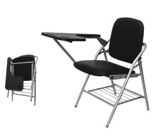 Quality training room foldable chair with basket and tablet wholesale