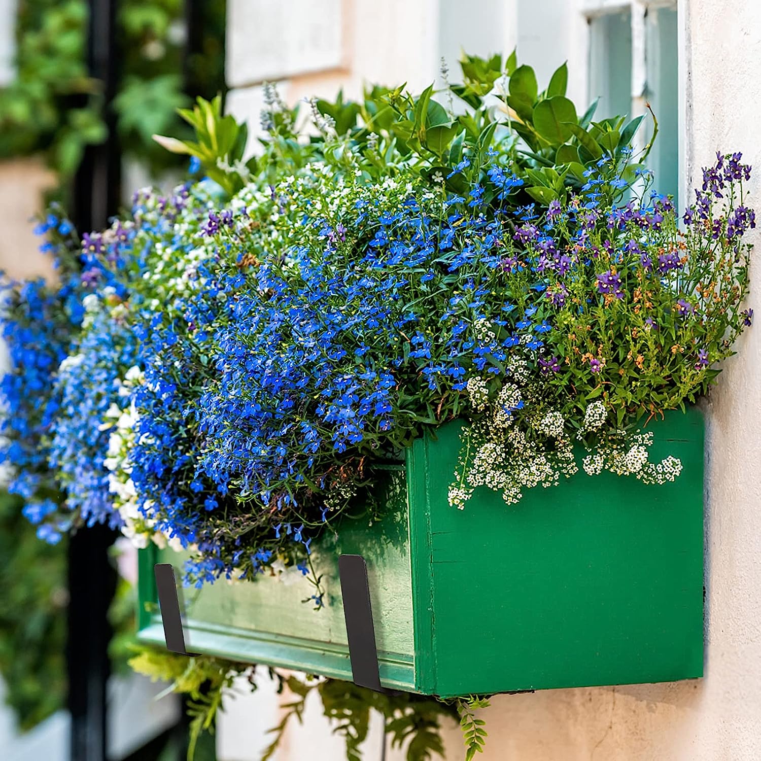 Adjustable Planter Box Brackets for 6''-12'' Depth Flower Boxes in Modern Design