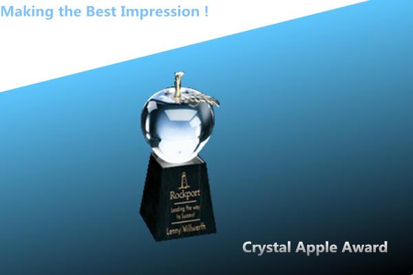 crystal apple awards/crystal apple paperweight/crystal apple/apple paperweight