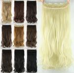 Girls 24 Inch Synthetic Hair Extensions Natural Curly Human Hair Ponytail