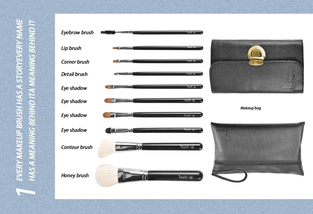 224A15410 Black Soft Goat And Sable Hair Makeup Brush Set Cosmetic Brush Set Customized
