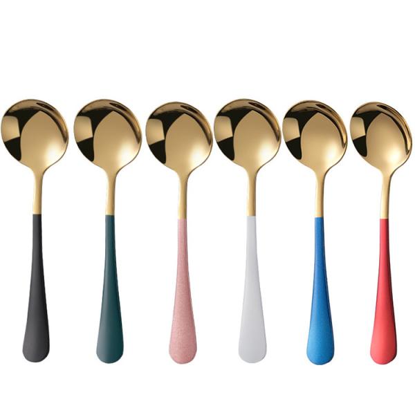 CIQ Creative Korean Style Stainless Steel Soup Spoon Tablespoon And Dessert
