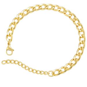 Quality Cuban 18K Gold Plated Bracelet Contemporary Link Chain Men Stainless Steel Bracelet wholesale