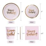Pink Gold Pink Paper Plates And Cups Napkins
