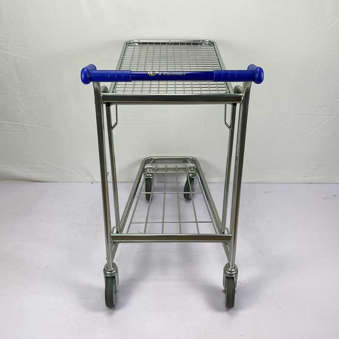 Double Decker Flatbed Heavy Duty Warehouse Trolley 200Kgs Capacity Logo Customized