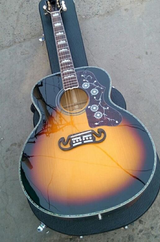 2018 New Chibson real abalone G200 deluxe acoustic guitar 100% abalone G200 luxury deluxe electric acoustic guitar