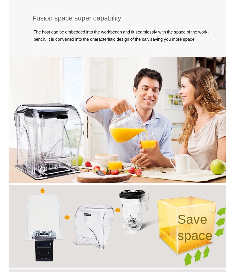Low Noise Smoothie Blender with Pure Copper Motor Professional Kitchen Equipment