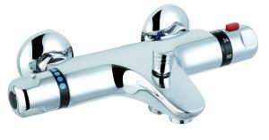 Quality Contemporary Thermostatic Bathroom Taps Chrome Finish with Two Handles wholesale