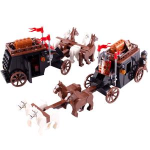 Quality ABS children gifts medival emperor soldier figures military carriage building block toys wholesale