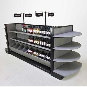 Quality Commercial Wine Rack Grey Liquor Store Display Shelving wholesale