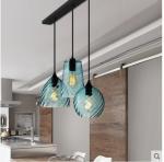 American single head E27 blue glass pendant simple personality Nordic bar light
