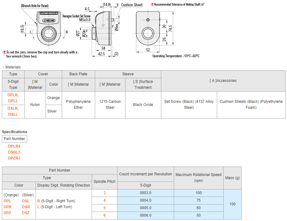 MISUMI Large Digital Positioning Indicators Standard Type Series DSLL6 new and 100% Original