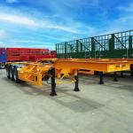 3 Axles 40FT ISO Straight Skeleton Truck Trailers For Heavy Duty Container