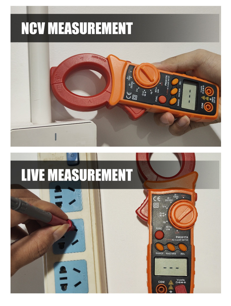 Auto Range 1000A AC Current Measurement Digital AC Clamp Meters With NCV and Ture RMS