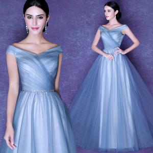 Quality Ice Blue Drape Floor Length Lace Up Elegant Evening Dresses TSJY065 wholesale