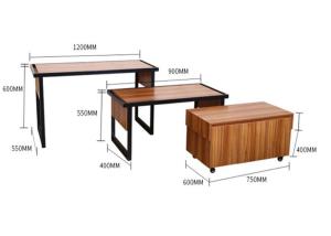 Quality Walnut Plywood Board Clothing Store Display Tables On Four Wheels OEM &amp; ODM wholesale