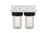 10'' whole house water filter housings with big clear double sump 1'' port