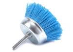 75 MM OD Mounted Blue Nylon Cup Brush , Abrasive Cup Brush For Remove Paints