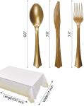FDA Disposable Dishware White And Gold Party Supplies