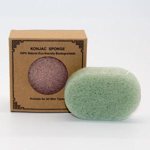 Quality Microfiber Cosmetic Oval Konjac Cleansing Sponge No Stimulation wholesale