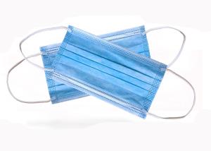 Quality 3 Ply Disposable Earloop Face Mask Non Woven Anti Virus Anti Dust Blue wholesale