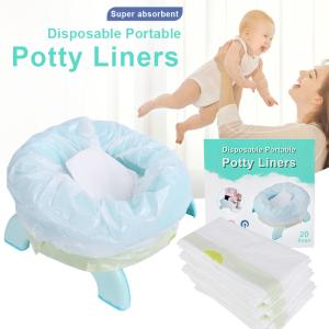 Quality White LDPE Plastic Portable Travel Universal Potty Chair Liners With Drawstring wholesale