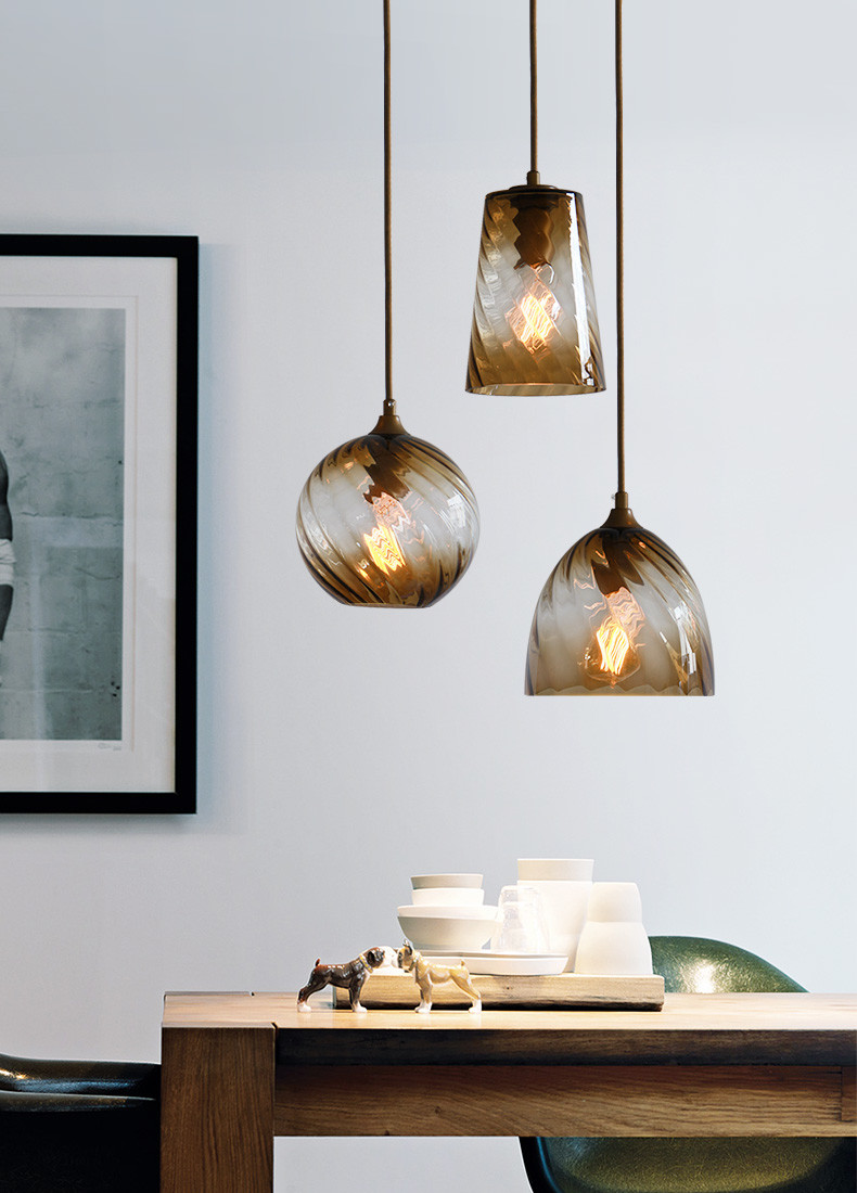 American single head E27 blue glass pendant simple personality Nordic bar light(WH-GP-84)