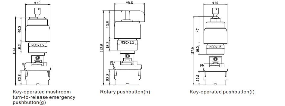 IP66-67 Lighting Accessories Stainless steel Emergency Push Button Switch