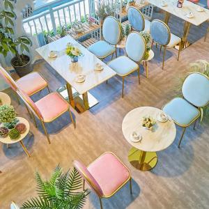 Quality Washable Gold Plated Faux Leather And Metal Dining Chair Rust Proof wholesale
