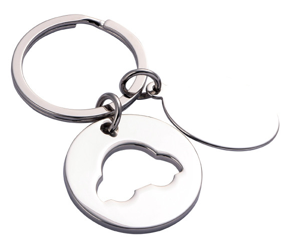 Custom Logo Zinc Alloy Keychain Holder With Individual Polybag Packaging