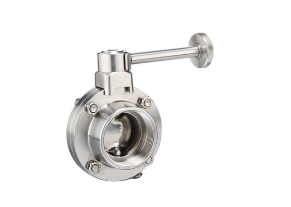 SS304 / 316L Male Threaded Butterfly Valve SMS Sanitary Plastic Multi - Position