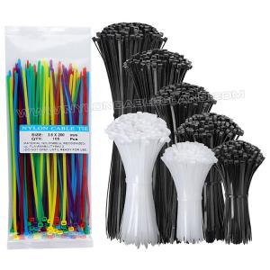 Quality Cable Ties 200mmx3.6 Plastic Wire Cable Tie Strap, Ø3~50mm Adjustable Nylon PA66 Zip Tie Wrap (40lbs/18kgs) for Outdoor wholesale