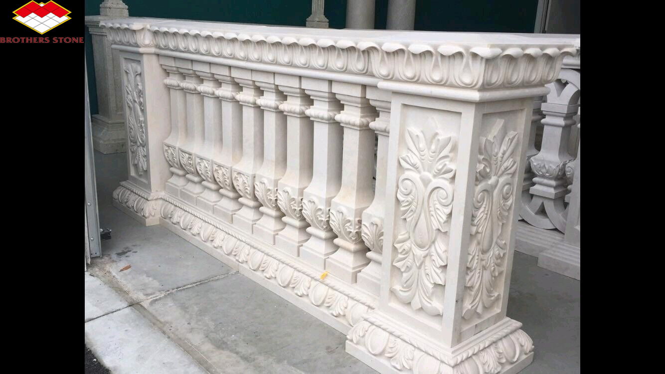 Customized Luxury Marble Staircase Handrail Column for Villa Style Interior Design